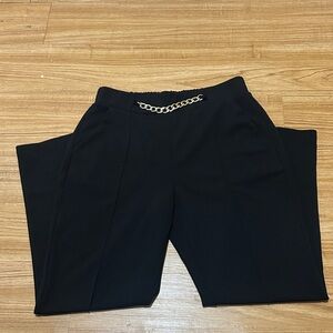 Joe Benbasset Black Pants with Gold Chain Detail